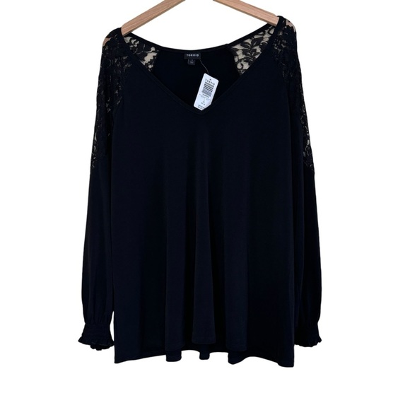New TORRID‎ Studio Knit Lace Shoulder Top Sz 1X - Picture 4 of 7